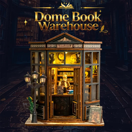 Book Nook La Coupole du Savoir – façade librairie – book nook DIY bois lecture