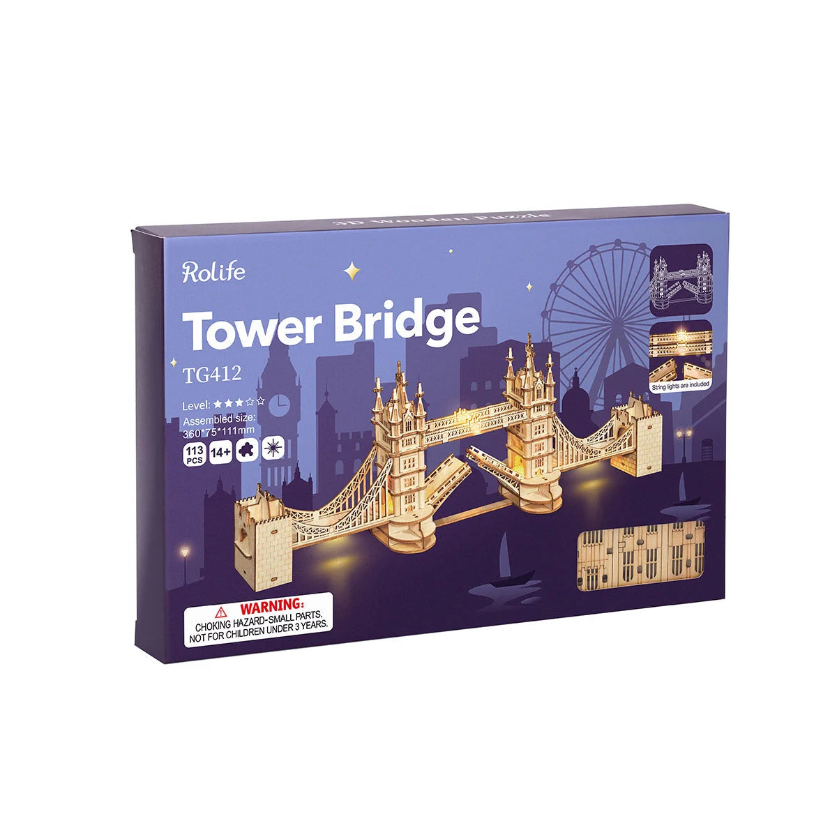Boîte officielle Rolife du kit Tower Bridge TG412 avec éclairage