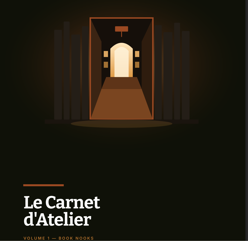 Couverture du Carnet d'Atelier Nook-It Vol. 1 : guide de montage Book Nook en PDF