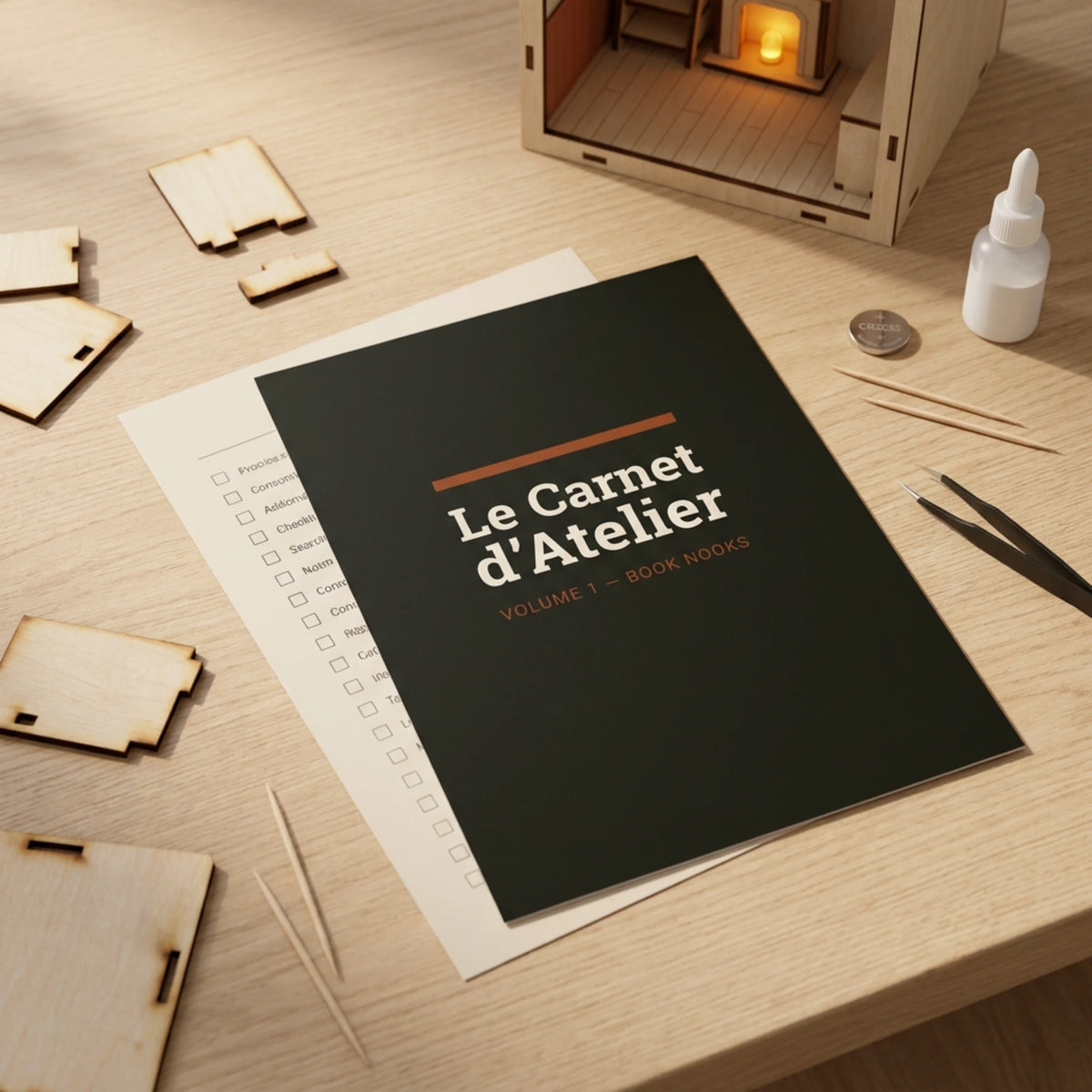Le Carnet d'Atelier Nook-It Vol. 1 : guide de montage Book Nook offert en PDF