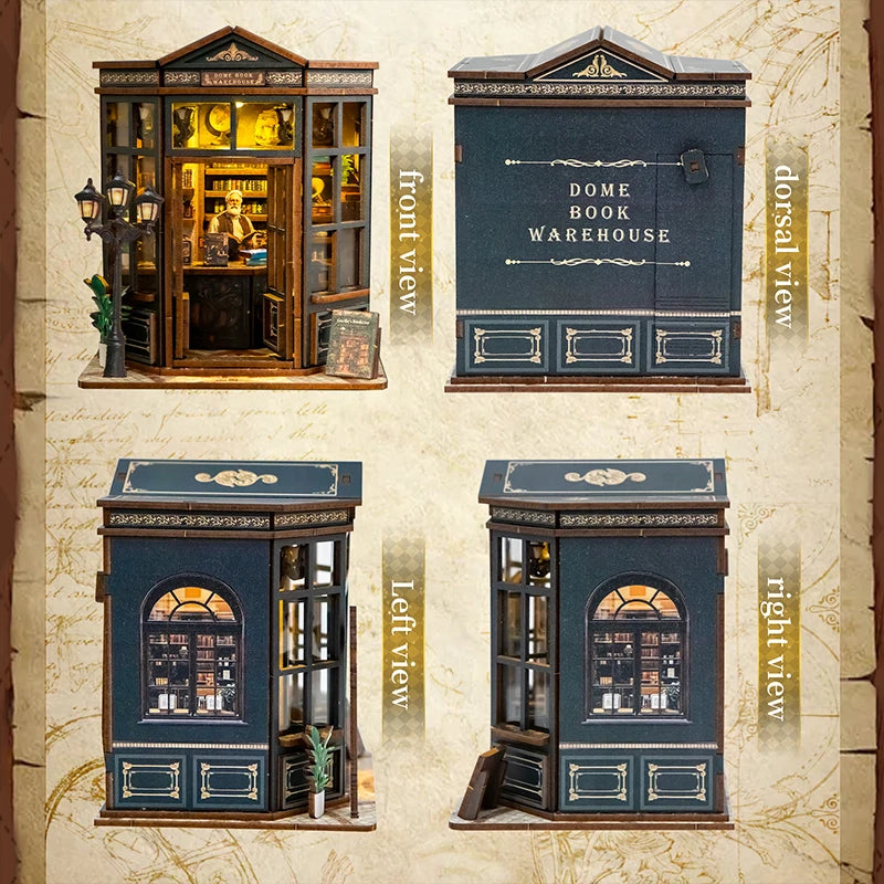 Book Nook La Coupole du Savoir – détail livres miniatures – book nook DIY bois