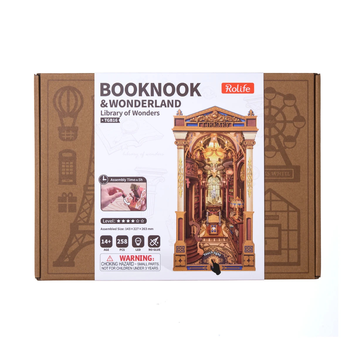 Boîte officielle Rolife du kit book nook Library of Wonders TGB16