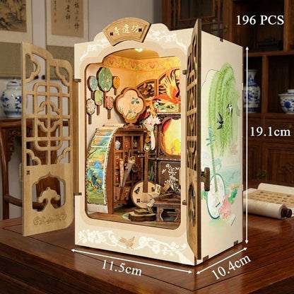 vue avec dimensions du book nook Pavillon Traditionnel Xun Yi Fang. Nook-It