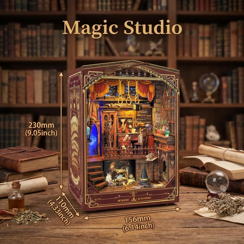 Book Nook du Studio de magie enchanté, avec dimensions, inspiré de Harry Potter, Nook-It décoration