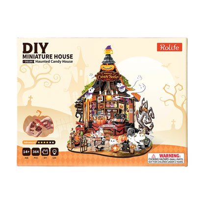 Boite d'emballage officielle Robotime, maison miniature Haunted Candy House 364 pieces