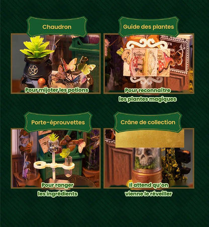 Chaudron, guide des plantes, porte-éprouvettes et crâne Potions Workshop