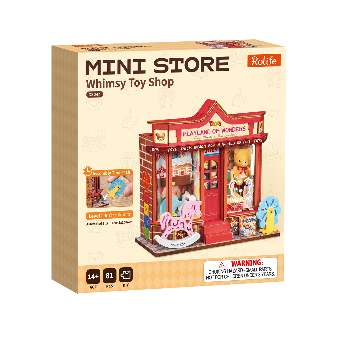 Boîte d'origine Rolife Mini Store Whimsy Toy Shop DS044, 81 pièces, montage en 1 heure