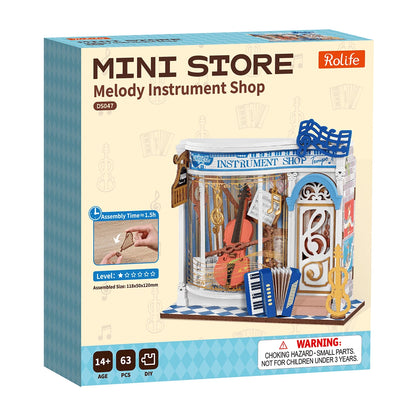 Boîte d'origine Rolife Mini Store du magasin de musique Melody Instrument Shop