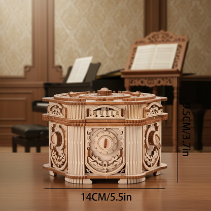 Boîte à Bijoux Secrète - Puzzle 3D Bois à Engrenages