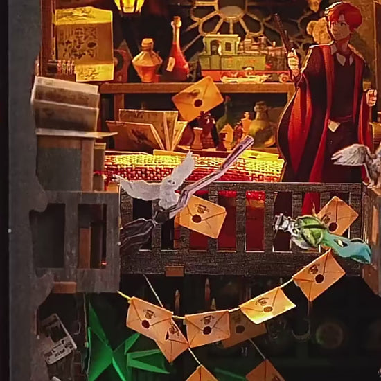 Vidéo de présentation du Book Nook La Chambre des Sorciers DIY en bois avec éclairage LED - Nook-It