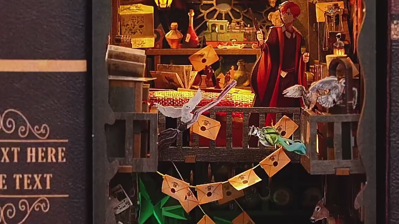 Vidéo de présentation du Book Nook La Chambre des Sorciers DIY en bois avec éclairage LED - Nook-It