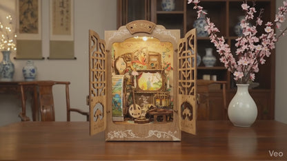vidéo Vue détaillée intérieur du book nook Pavillon Traditionnel Xun Yi Fang. Nook-It