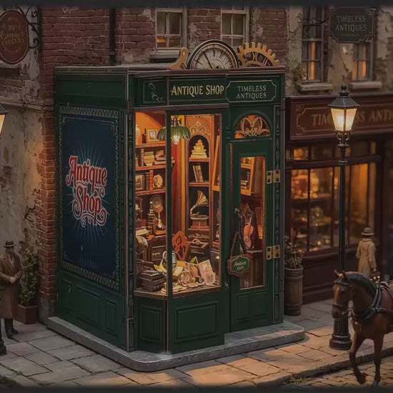 Vidéo de présentation du Book Nook La Boutique d'Antiquités Vintage en bois avec éclairage LED - Nook-It