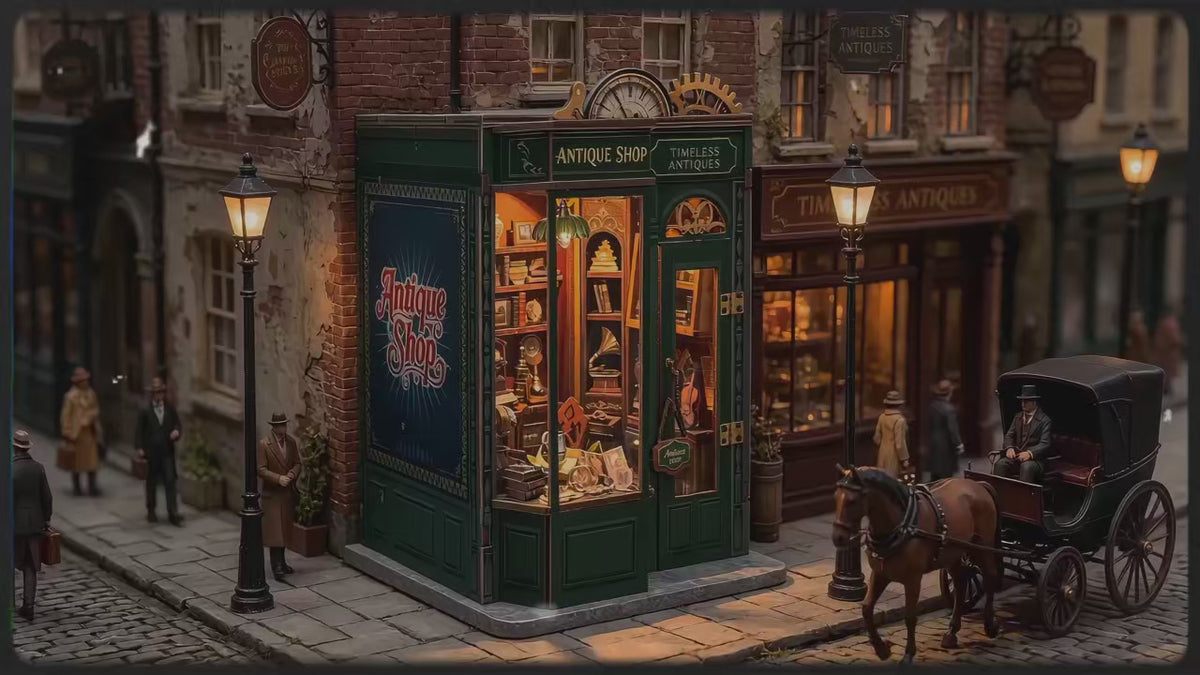 Vidéo de présentation du Book Nook La Boutique d'Antiquités Vintage en bois avec éclairage LED - Nook-It