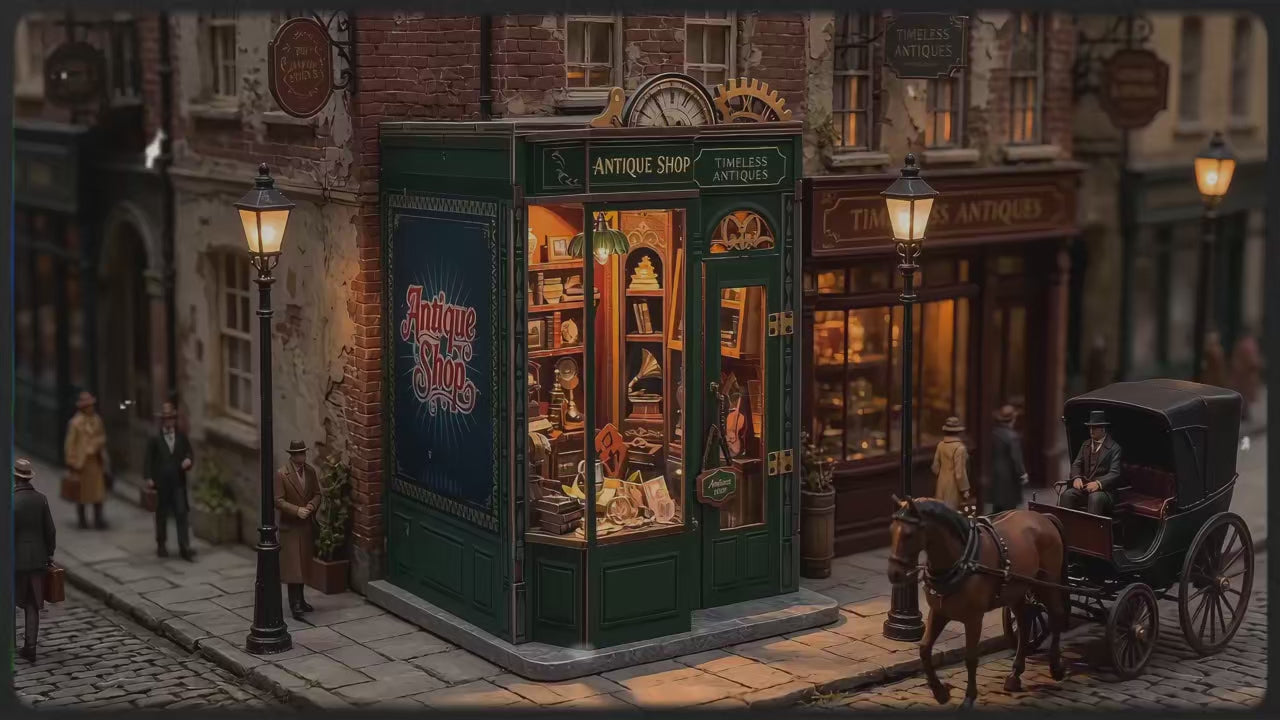 Vidéo de présentation du Book Nook La Boutique d'Antiquités Vintage en bois avec éclairage LED - Nook-It