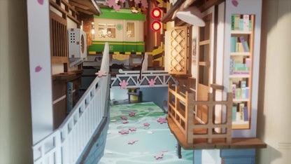 Vidéo du book nook Sakura Densya Rolife, tramway japonais sous les cerisiers