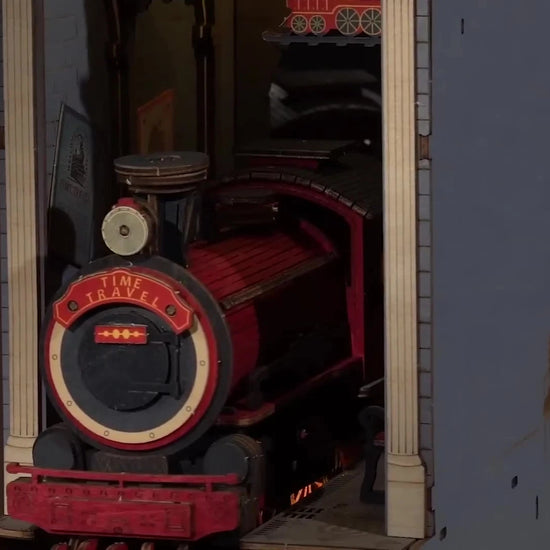 Vidéo du book nook Time Travel Rolife, gare et locomotive à vapeur