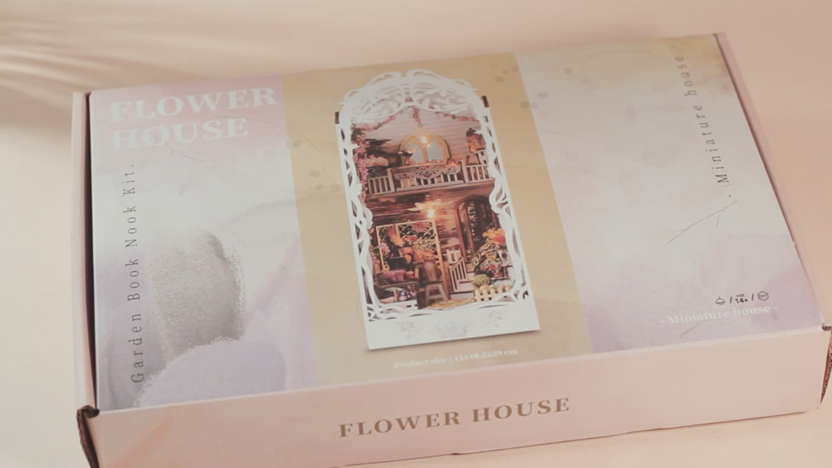 Vidéo de présentation du Book Nook Maison Fleurie Serre Florale en bois avec éclairage LED - Nook-It