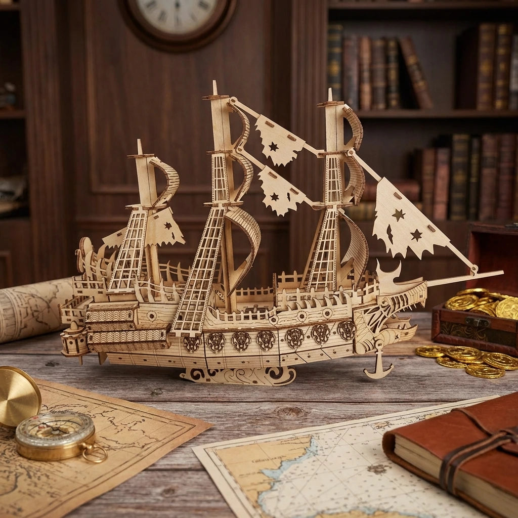 Le Galion des Explorateurs - Puzzle 3D Bois Navire Ancien