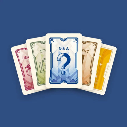 Éventail des cartes Chance, Objet, Questions et Événement de Fortune Quest