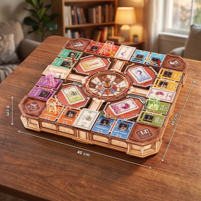 Plateau Fortune Quest avec ses dimensions, 40 cm de côté et 8 cm de haut