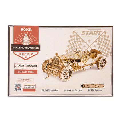 Boîte d'origine ROKR du puzzle 3D L'Héritage Automobile, maquette de voiture Grand Prix à l'échelle 1:16