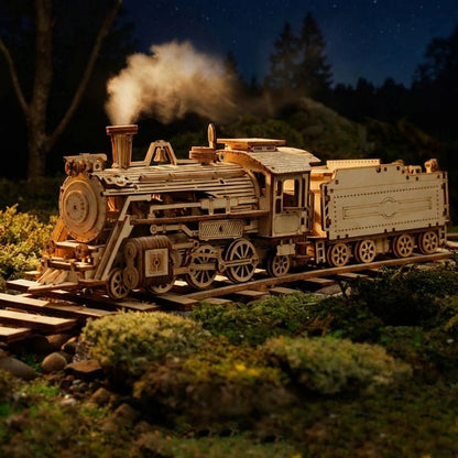 Locomotive à Vapeur 1900 - Puzzle 3D Bois de Collection