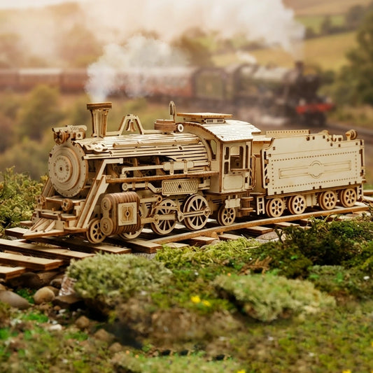 Locomotive à Vapeur 1900 - Puzzle 3D Bois de Collection