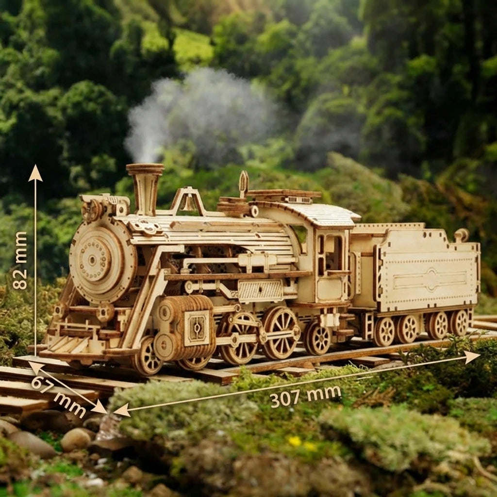 Locomotive à Vapeur 1900 - Puzzle 3D Bois de Collection