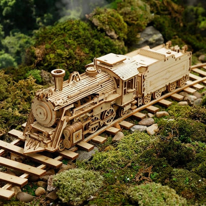 Locomotive à Vapeur 1900 - Puzzle 3D Bois de Collection