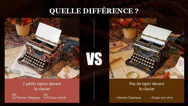Différence entre la machine à écrire ROKR version magique et version classique