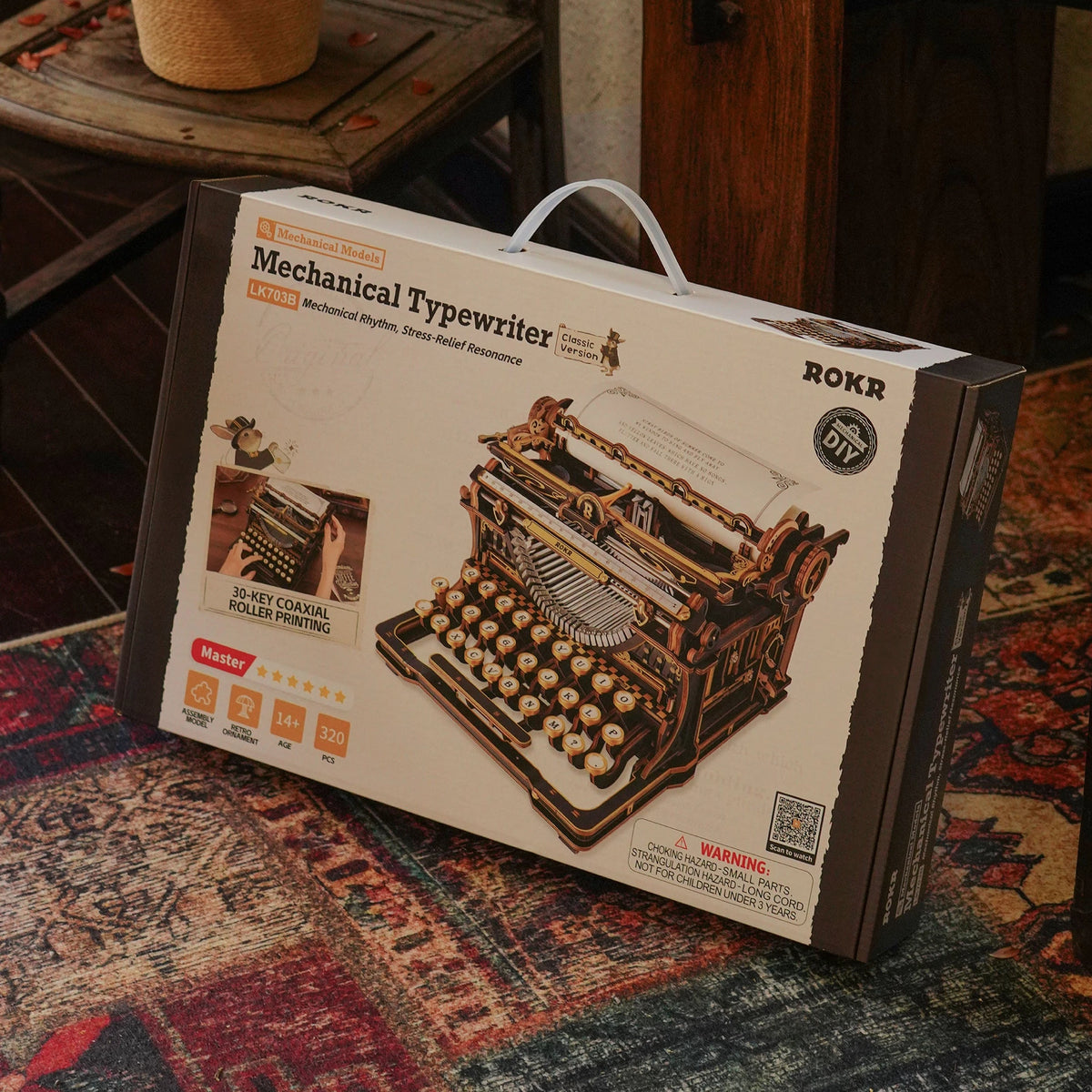 Boîte d'emballage d'origine de la machine à écrire vintage ROKR