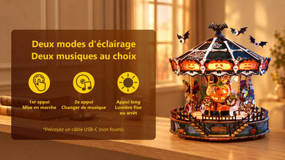 Bouton tactile du Phantom Waltz : deux modes d'éclairage et deux musiques au choix