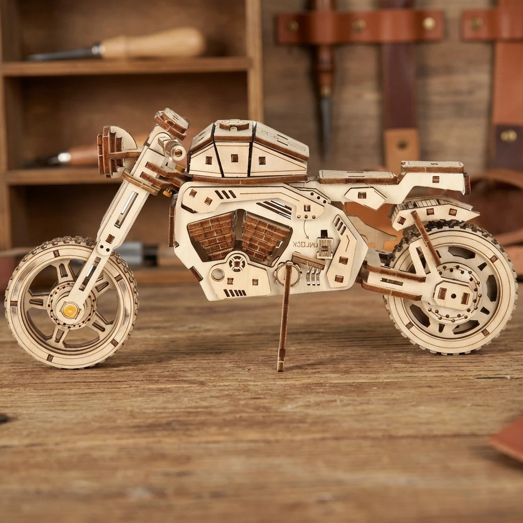 Image de La Custom Cruiser de profile de jour, avec éclairage pour mise en valeur.