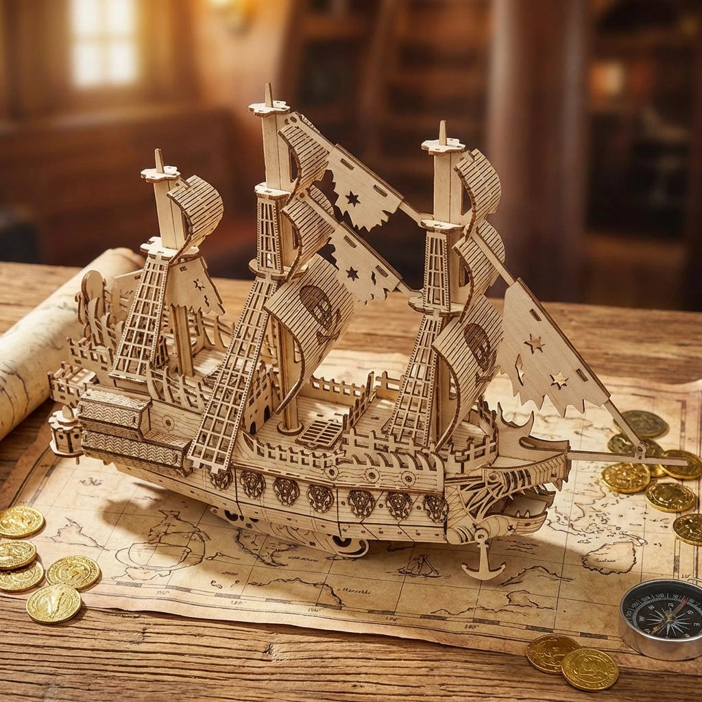 Le Galion explorateur, vue plongeante, de profil, décoration nook-It