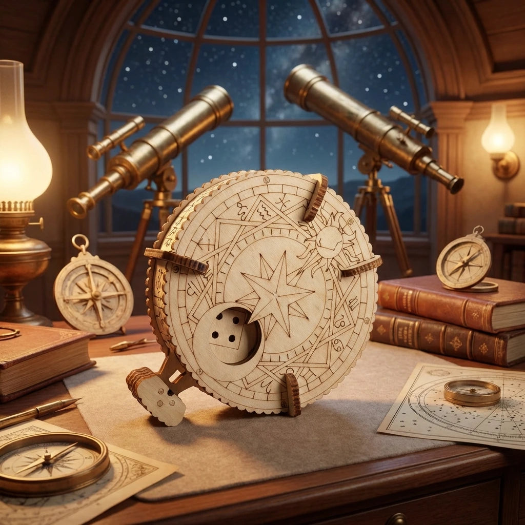 L'Oracle des Dés - Lanceur Puzzle 3D Bois & Astrologie