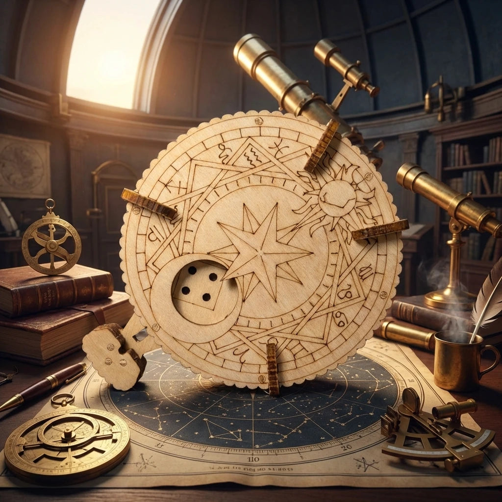 L'Oracle des Dés - Lanceur Puzzle 3D Bois & Astrologie