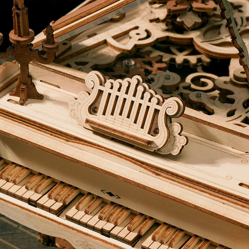 Pupitre en forme de lyre et clavier du piano magique ROKR en bois