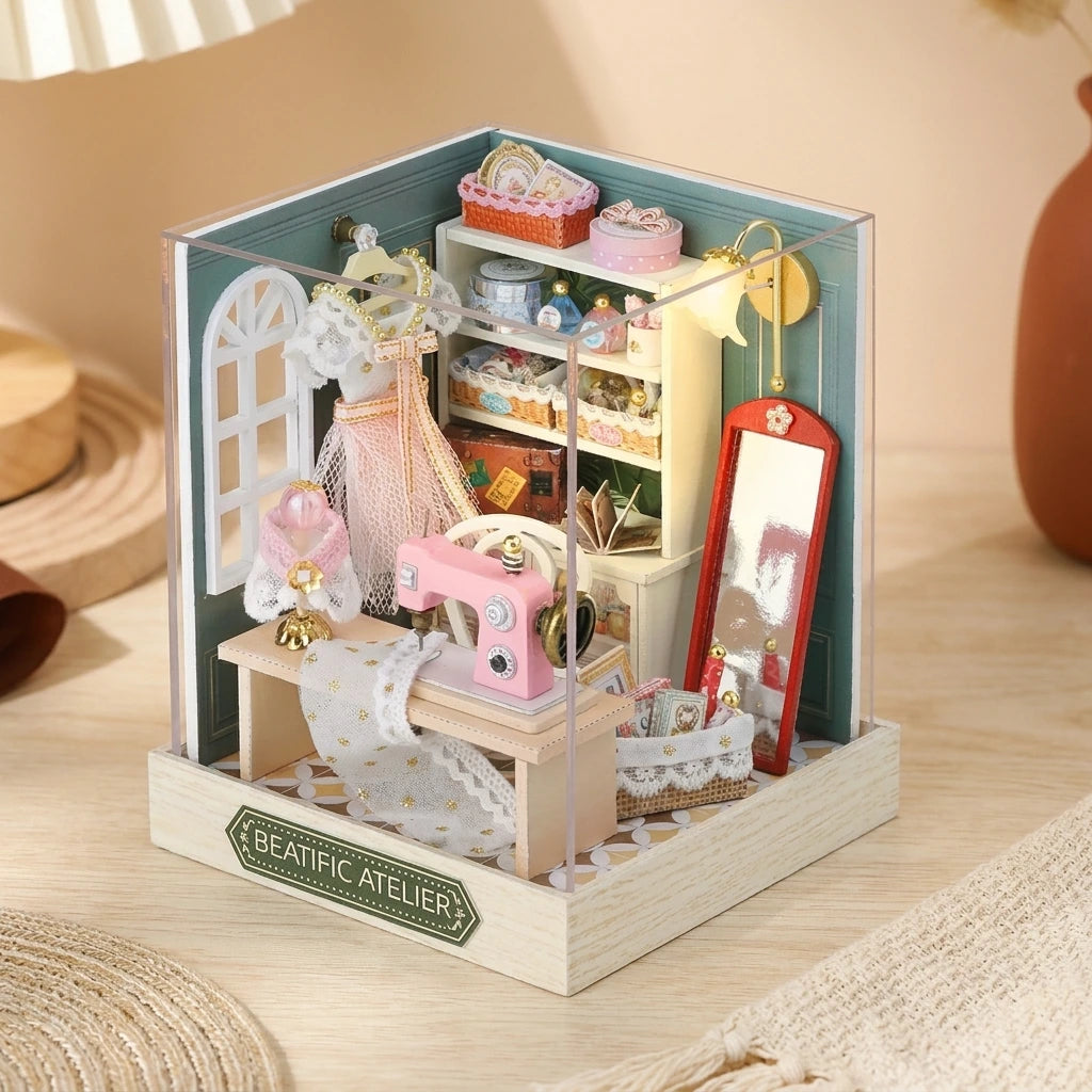 Scène Miniature – L'Atelier de Couture – DIY - Face - Maison Miniature