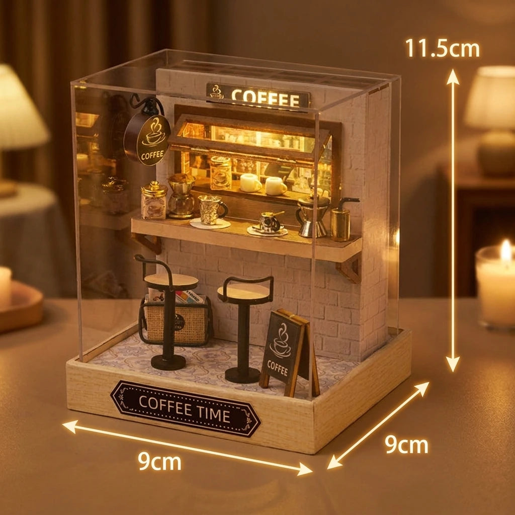 Scène Miniature – Coffee Time – DIY - Ambiance Nuit - Maison Miniature